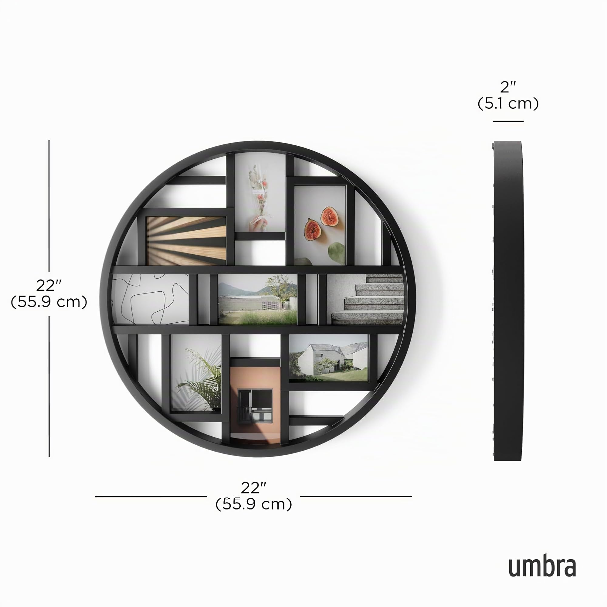 Umbra Luna Cadre photo collage, 9 photos 10x15cm, Noir