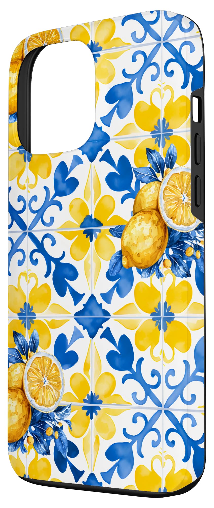 Majolica Tiles Amalfi Lemons Mediterranean Lemon Case for iPhone 13 Pro Max - Image 2