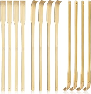 12 PCS Natural Bamboo Back Scratcher Traditional Wooden Back Scratcher,Long Back Scratcher,Itching Relief and Body Massage for Men Women Children