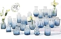 Vista 10 de RUCKAE Juego de 12 jarrones pequeños transparentes para brotes a granel, jarrones de vidrio para mini flores para centros de mesa, decoraciones