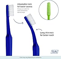 Vista 4 de TePe Cepillo de dientes suave de ortodoncia para implantes – Cabeza de cepillo extra estrecha cuello delgado 1Pk