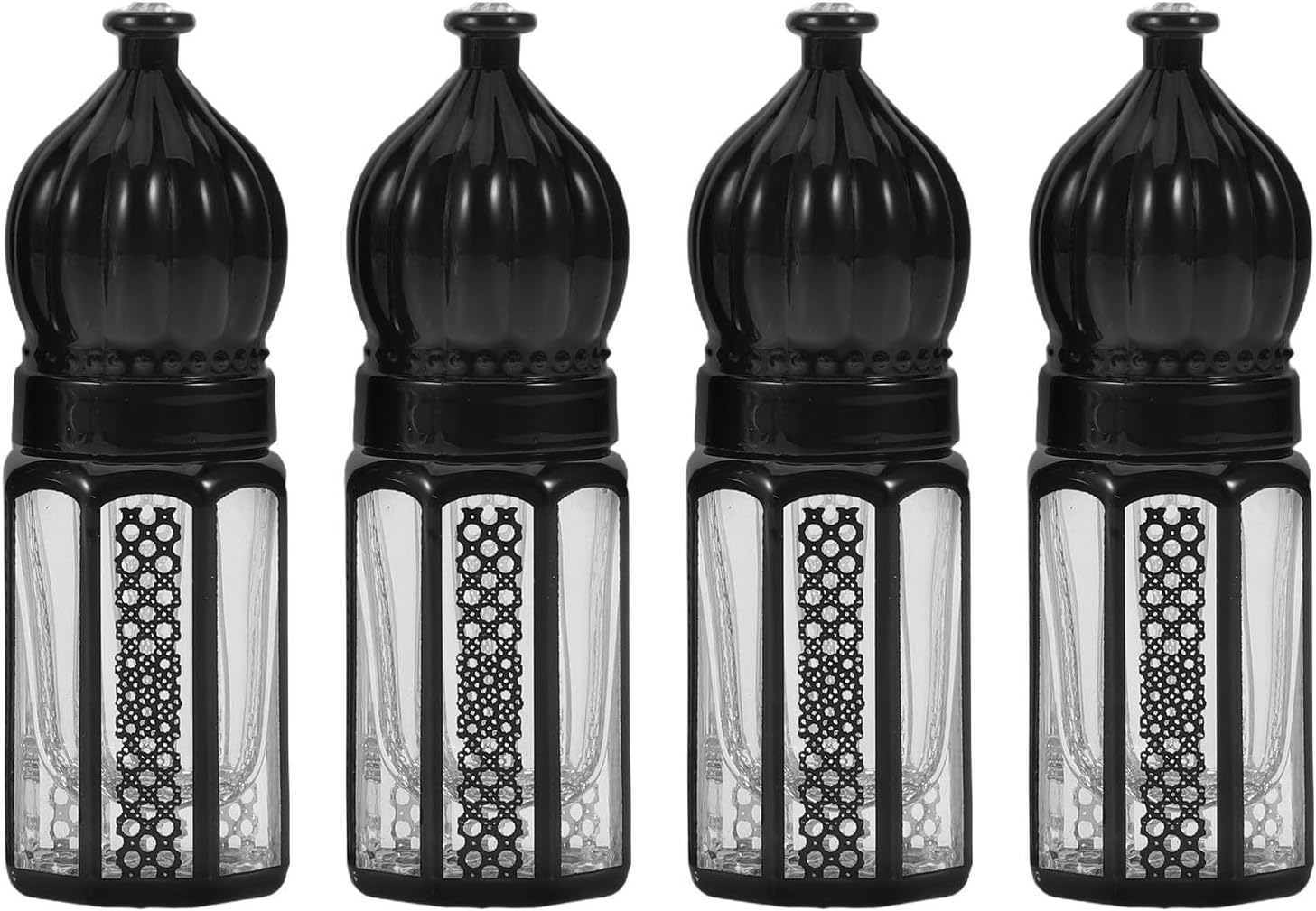 Mikinona 4pcs Reusable Glass Roller Bottles for Essential Oils and Perfume, 3ml Leakproof Roll-on Containers with Black Caps, Refillable and Stylish Design for Daily Use and Business Trips