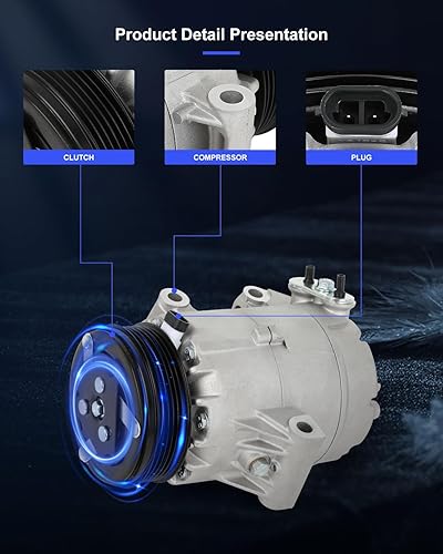 Vista 222 de ECCPP Compresor de A/C con embrague 2014-2018 apto para Ford Focus 2.0L AC Compressor
