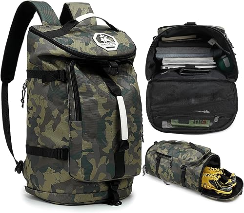 Miniatura 2 de Bolsa de lona floral para gimnasio, mochila de lucha libre, con compartimento para zapatos, 4 tipos de método trasero, impermeable, deportes,