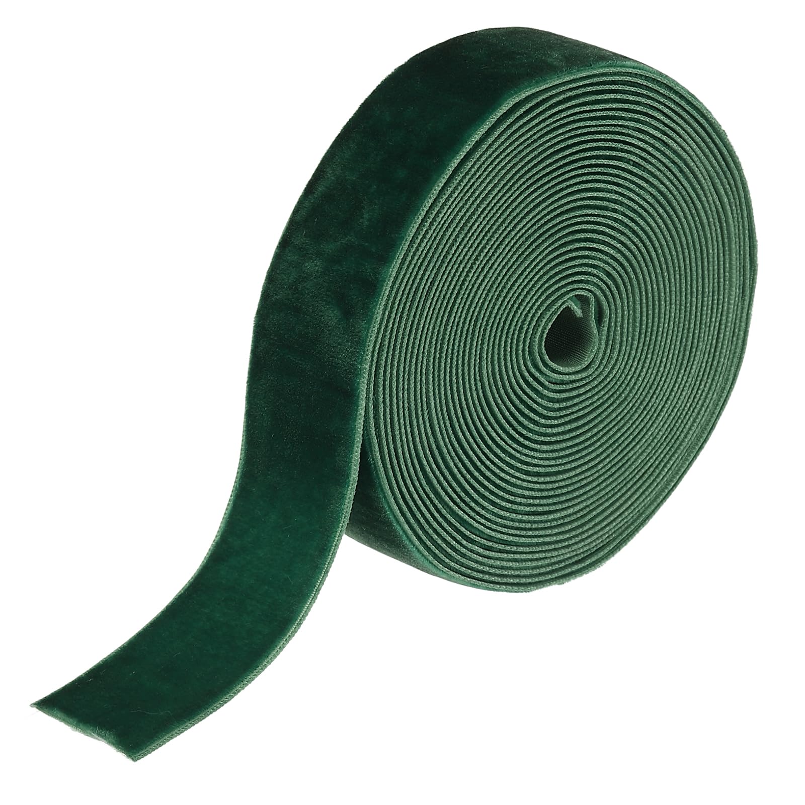 sourcing map Velvet Ribbon 2.5cm x 5.6m Single Face Spool Emerald Green