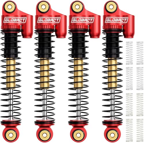 GLOBACT Amortiguadores delanteros y traseros de aluminio de 2.047 in para 124 Axial SCX24 BroncoC10JLU CRCDeadboltGladiator Accesorios de