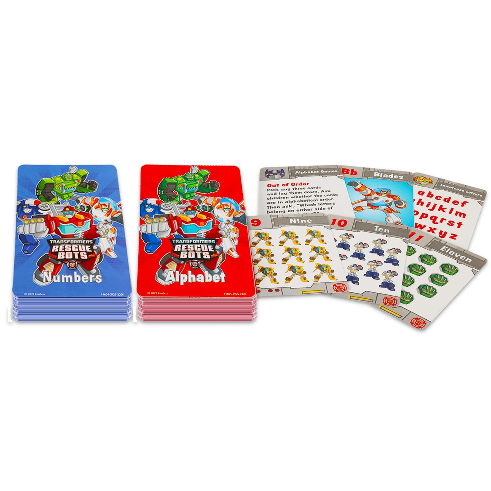 Hasbro Transformer Rescue Bots Flash Cards | Set 2 Pezzi: Numeri E Alfabeto | 36 Carte Per Bambini PreK-K - 2