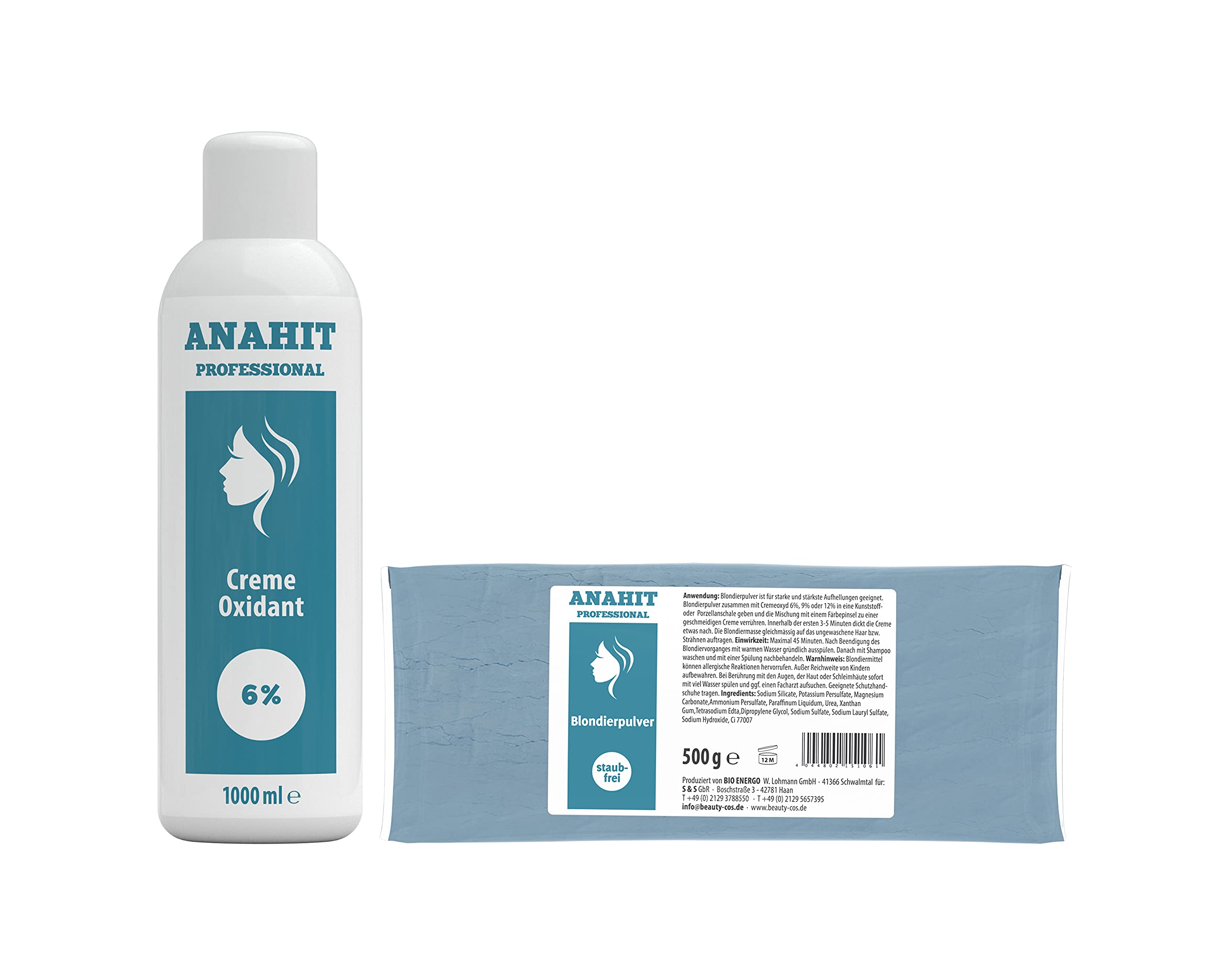 Oxidante Entwickler (9%) 1000ml + Blondierpulver 500g Anahit Professional Creme Oxidant und Blondierungspulver NEW BRAND 2020 Made in Germany Hochwertige Inhaltsstoffe Verwendet
