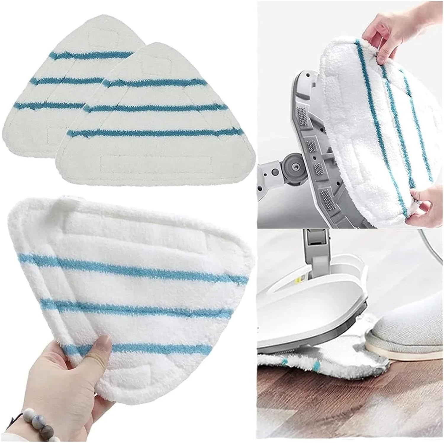 Floor Cloths Steam Mop Replacement, Washable Microfiber Pads, Triangular, Cleaner Tool(1PC)