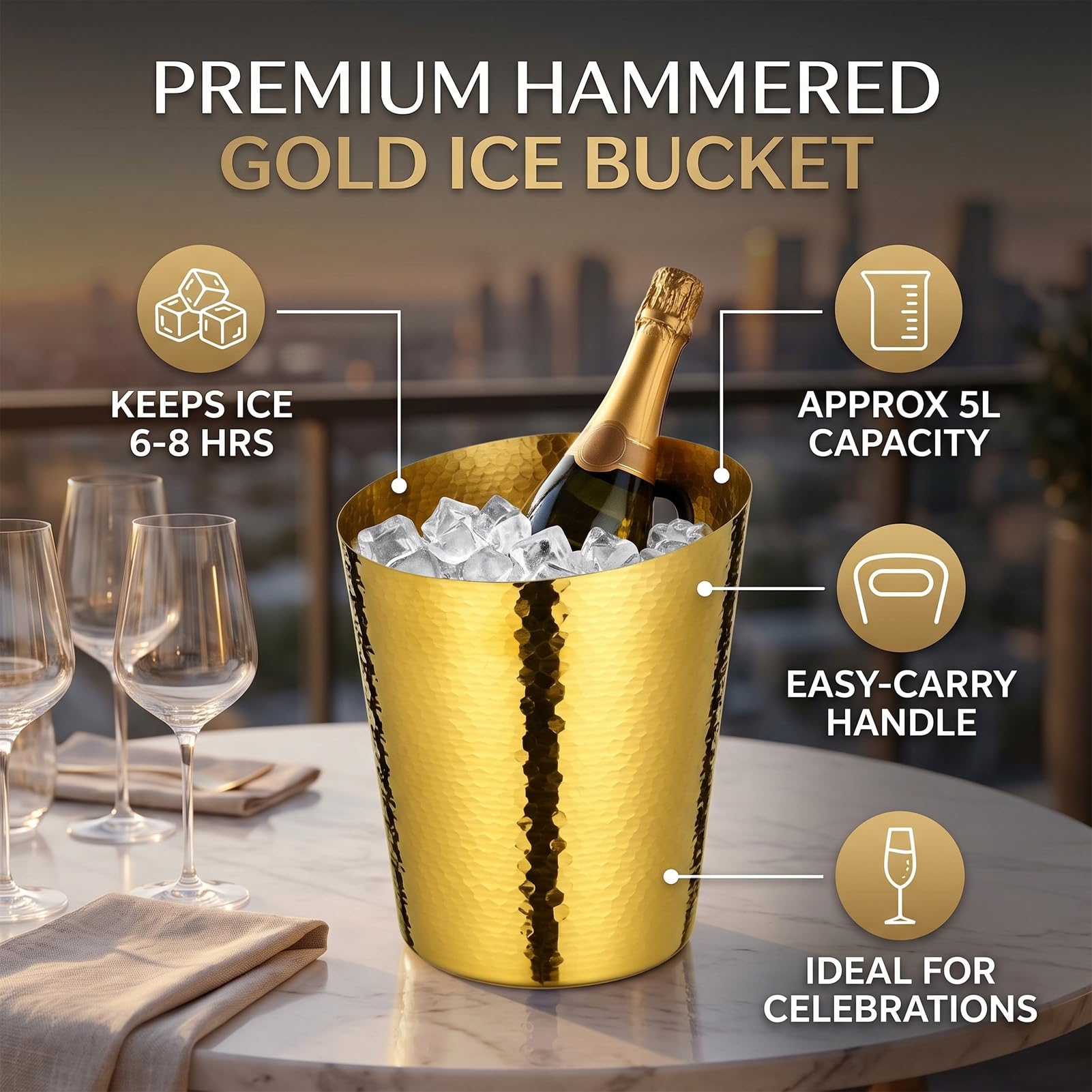 Naroote Seau à Champagne Inox 5L (GOLD)