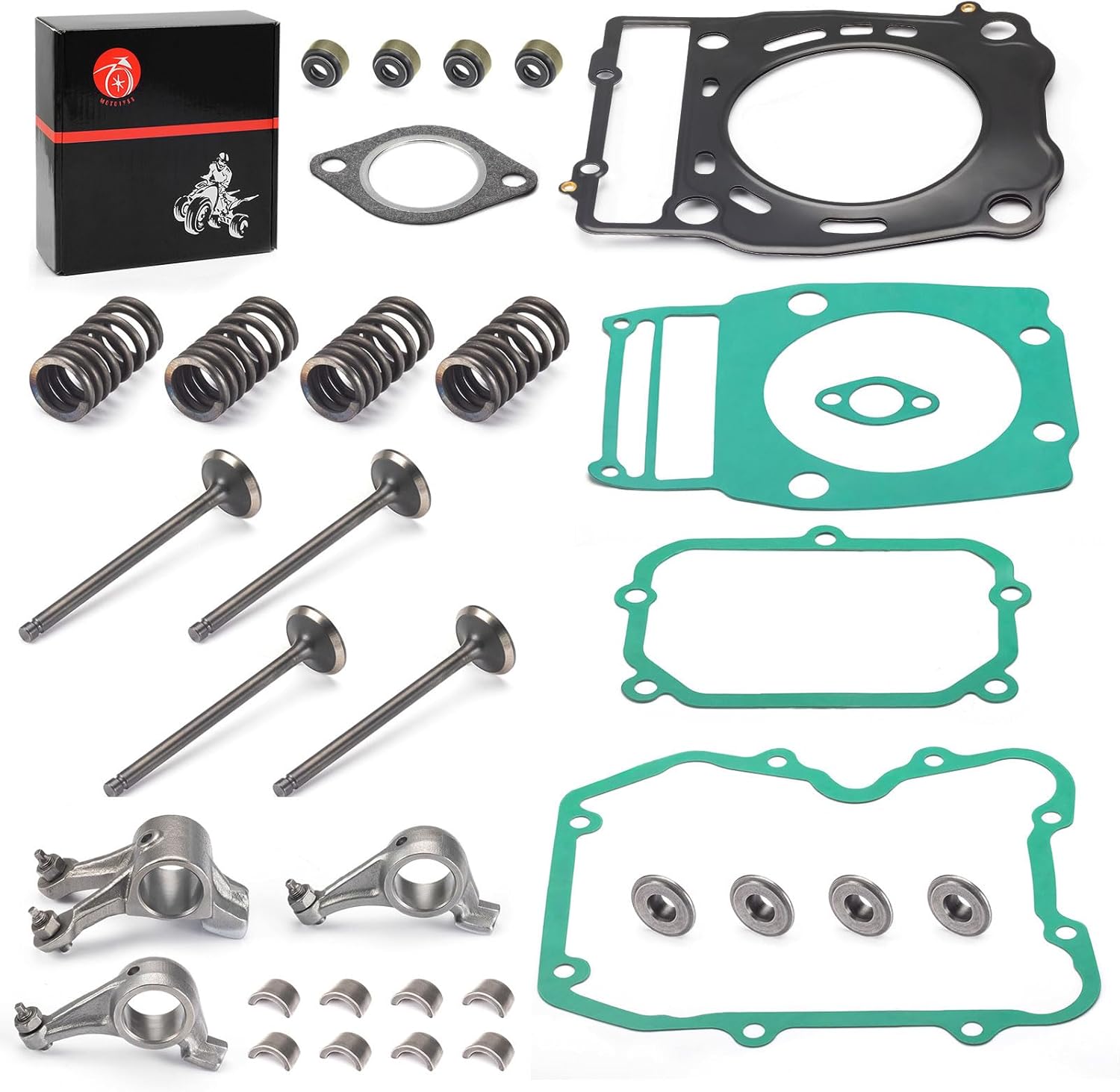 Rocker Arm & Intake Exhaust Valve Kit for Polaris Sportsman Magnum Scrambler Ranger 400 425 500 1995-2014