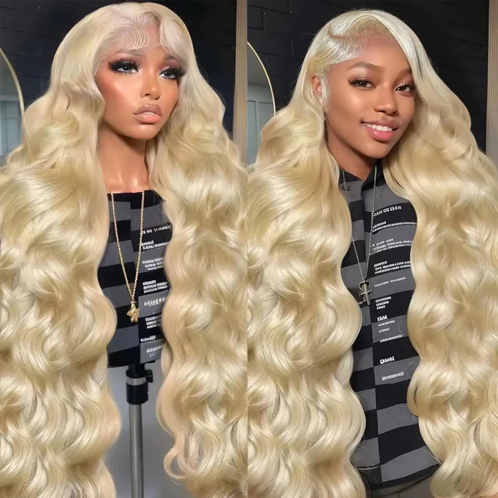 Lemoda 613 Blonde 13x6 Lace Front Wig Human Hair 13x6 Body Wave HD Transparent Lace Wig Pre Plucked 180% Brazilian Virgin Human Hair Wigs for Women 24 Inch 613