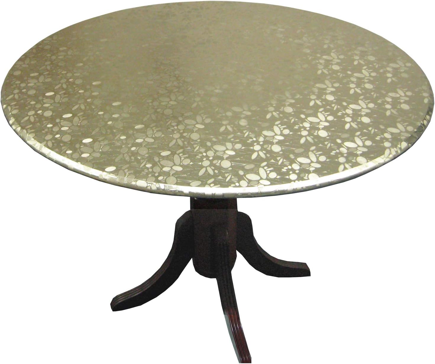 Gold Metalicized Jewel Top Fitted Table Covers for Special Occasions, Holidays, Events, Celebrations, Party, Birthday, Anniversary, Wedding, Graduation, etc. Doubles as Protective Table Pad.