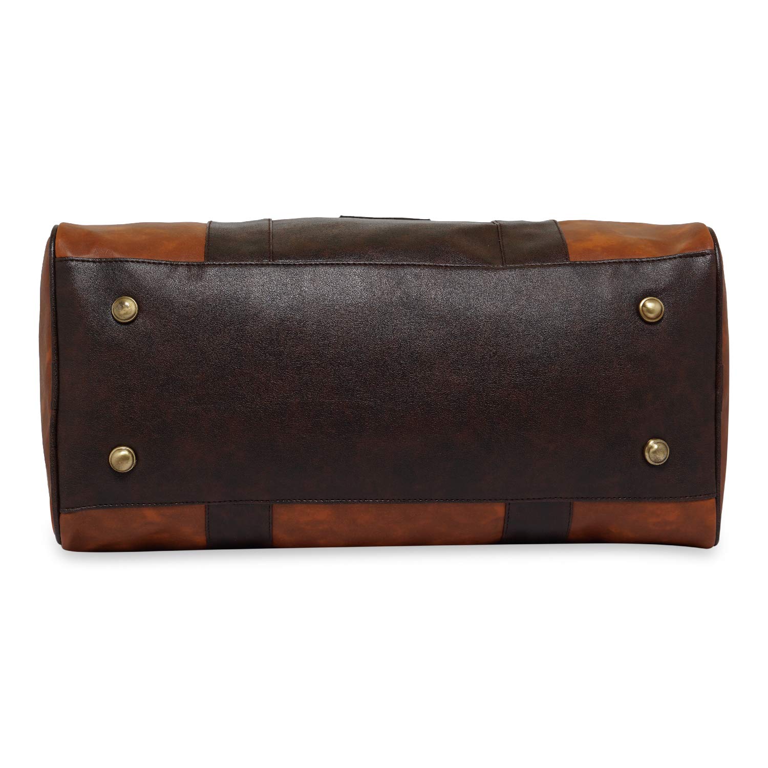 NFI essentials Leatherette Cabin Size Travel Duffle Bag 50cm (31 Litre) Weekend Luggage Duffel Gym Bag PU Tan Shoulder Bag Overnight Leather Bag - Image 7 thumbnail