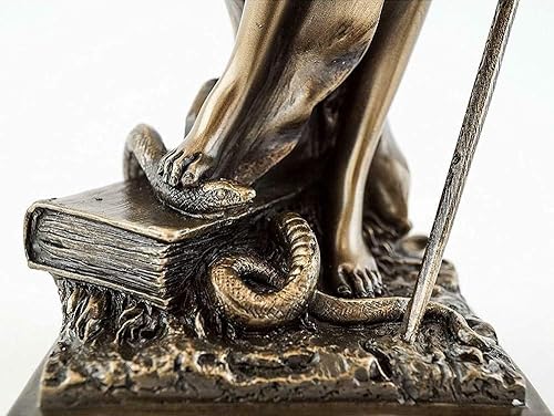 Miniatura 5 de JFSM INC. Escultura de la estatua de la justicia de la dama ciega - Diosa griega romana de la justicia