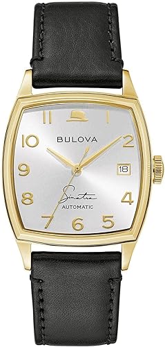 Bulova Reloj Frank Sinatra 'Young at Heart' con correa de cuero negro para hombre 1.319 in 97B197