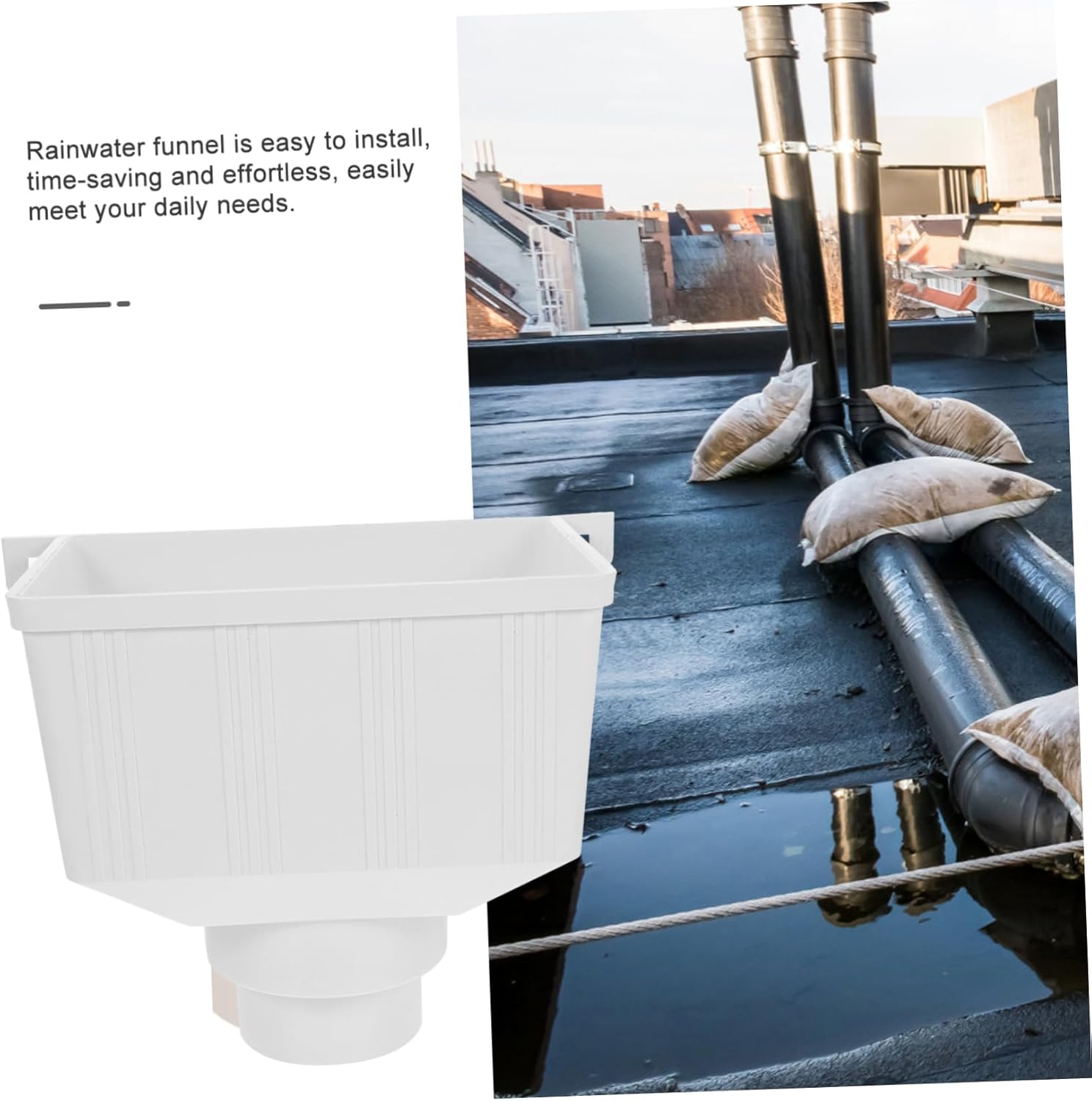 Rain Gutter Downspout Adapter PVC Drain Pipe Accessories Gutter Downspout Filter Rainwater Collection System