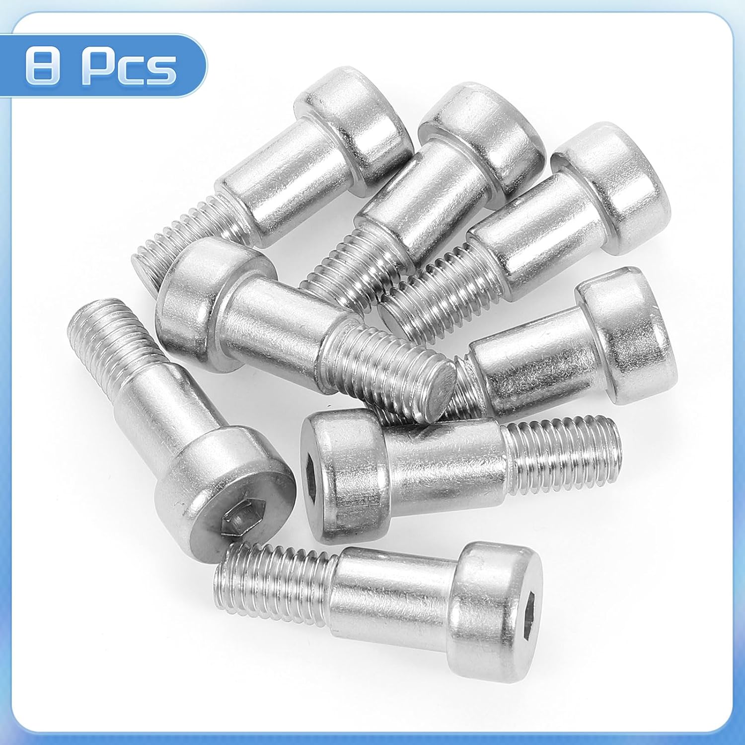 uxcell 8Pcs 304 Stainless Steel Shoulder Bolt 12mm Shoulder Dia 16mm Shoulder Length M10 Thread Hex Socket Shoulder Bolts for Textile Hydraulic Injection Molding Machinery Industries