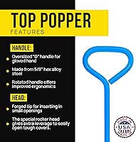 Vista 2 de T&T Tools Top Popper Gancho para Alcantarilla – Gancho para Alcantarilla Tratado Térmicamente (Mango Giratorio, Acero Aleado, 30 Pulgadas)
