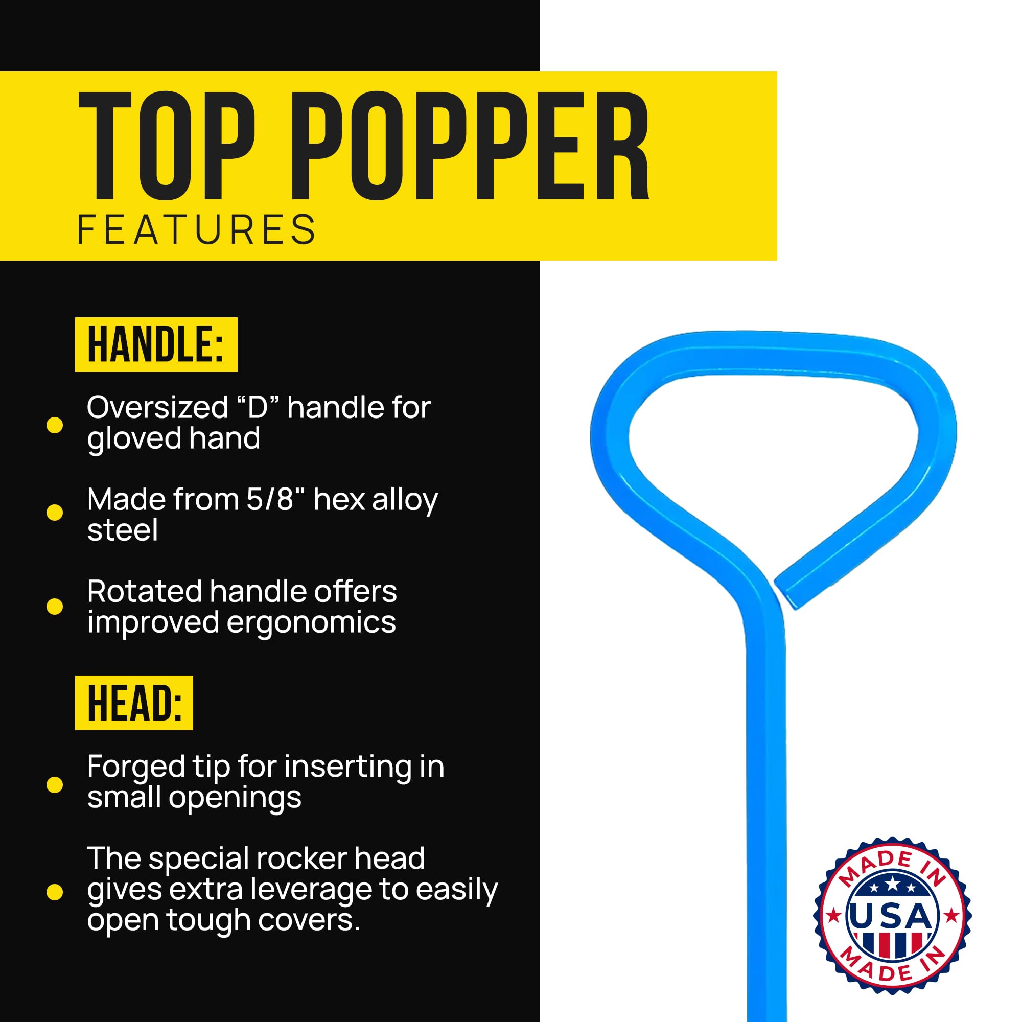 T&T Tools Manhole Hook - 30" Heavy Duty -2