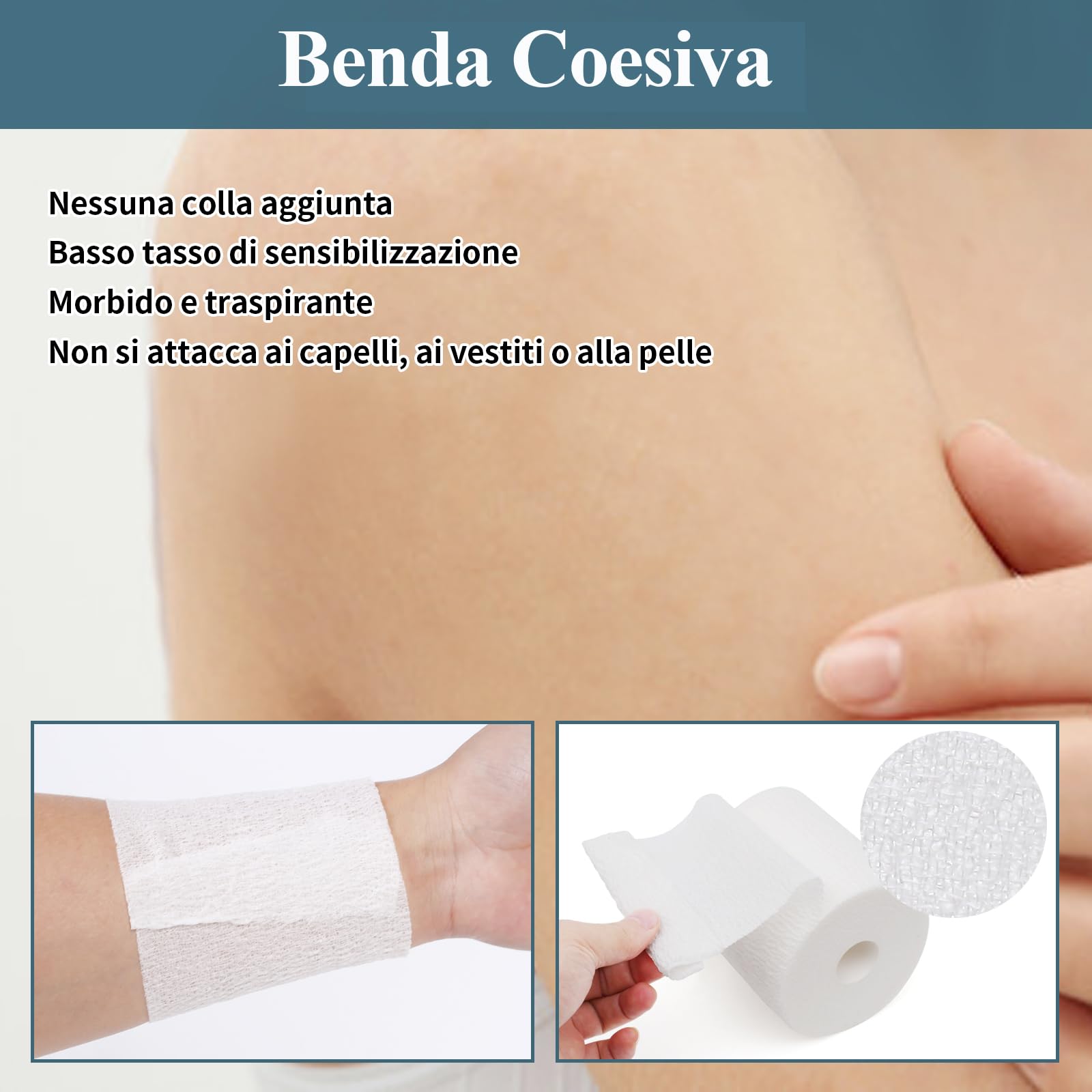 5 rotoli di benda elastica a compressione con ganci, nastro di supporto sportivo per caviglia, polso, braccio, distorsioni delle gambe, misura di primo soccorso  18