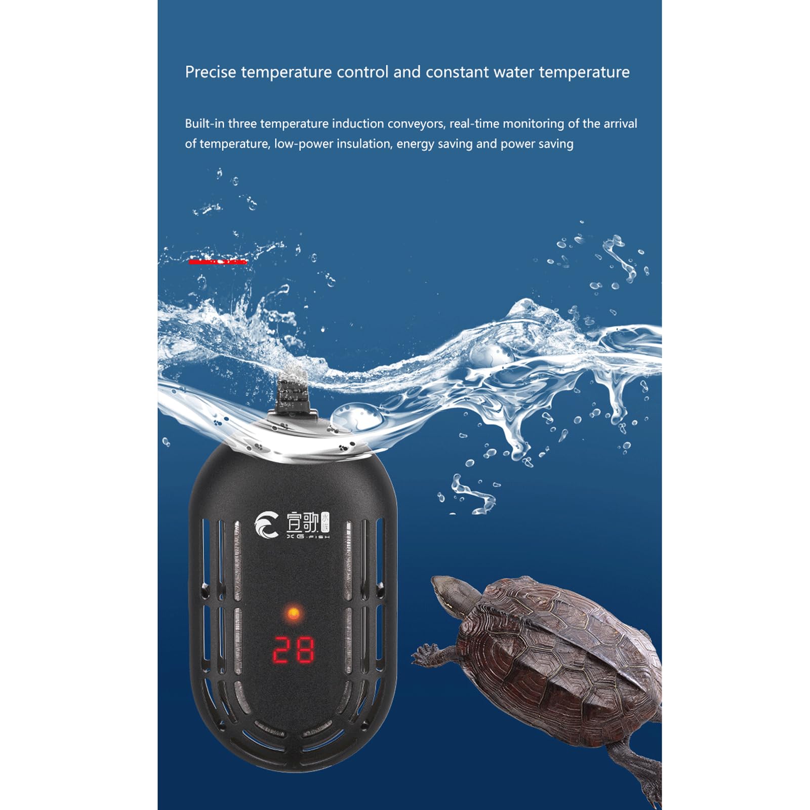 Asta riscaldante per Acquario Asta riscaldante per Acquario per Tartarughe a Temperatura costante Automatica a Prova di Esplosione Riscaldatore per Acquario di Piccole Dimensioni, 50W (50W)