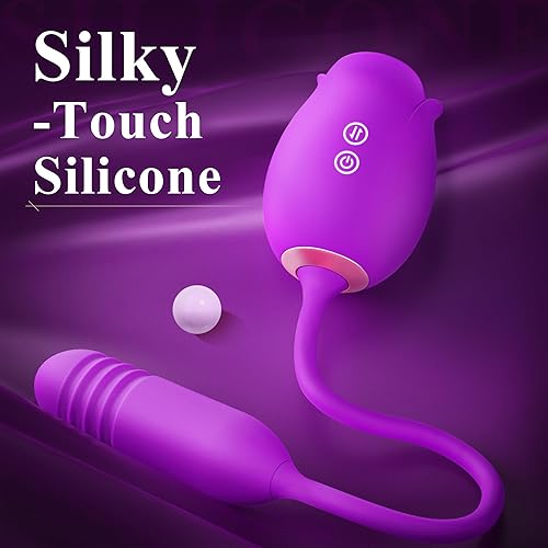 Miniatura 7 de Juguetes sexuales de rosas para mujeres  Estimulador sexual de rosas mejorado para mujeres con 18 consoladores de empuje de succión vibrador de