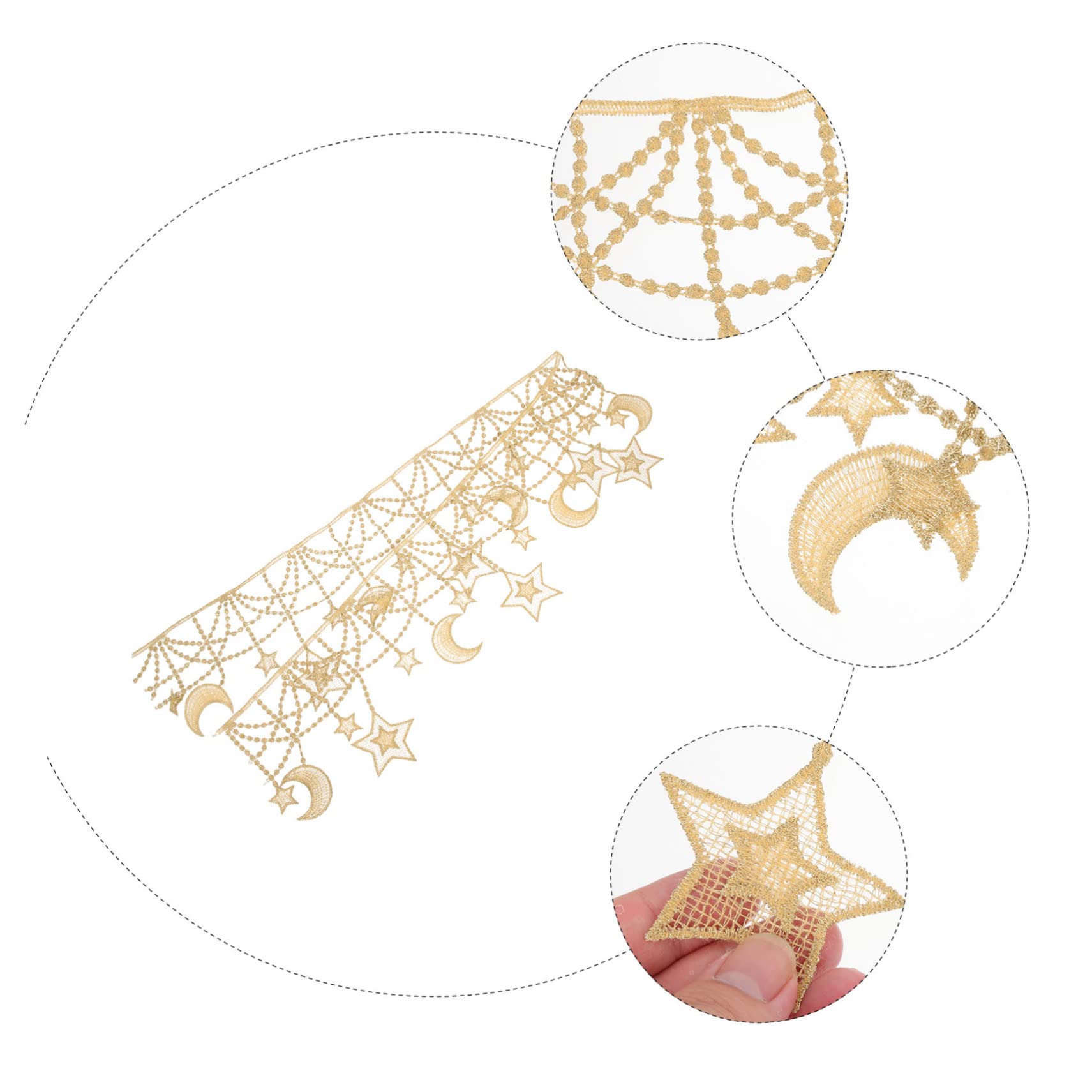 Tofficu 5piezas Cinta De Encaje De Estrellas y Para Costura Decoración De Prendas De Material De Calidad Para Manualidades y Proyectos De Ropa