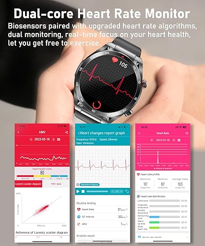 Miniatura 4 de NEKOPA Relojes inteligentes para hombres y mujeres con llamada Bluetooth para iPhone Android, reloj inteligente de 1.4 pulgadas con esfera de