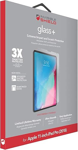 Miniatura 3 de Invisible Shield ZAGG InvisibleShield Glass Plus - Protector de pantalla de vidrio templado hecho para Apple iPad Pro de 11 pulgadas, transparente