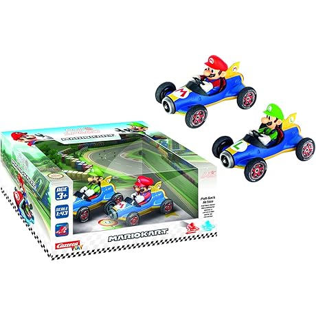 Carrera Pull & Speed Official Licensed Mario Kart Mario And Luigi Pull-Back Racers for Toddlers