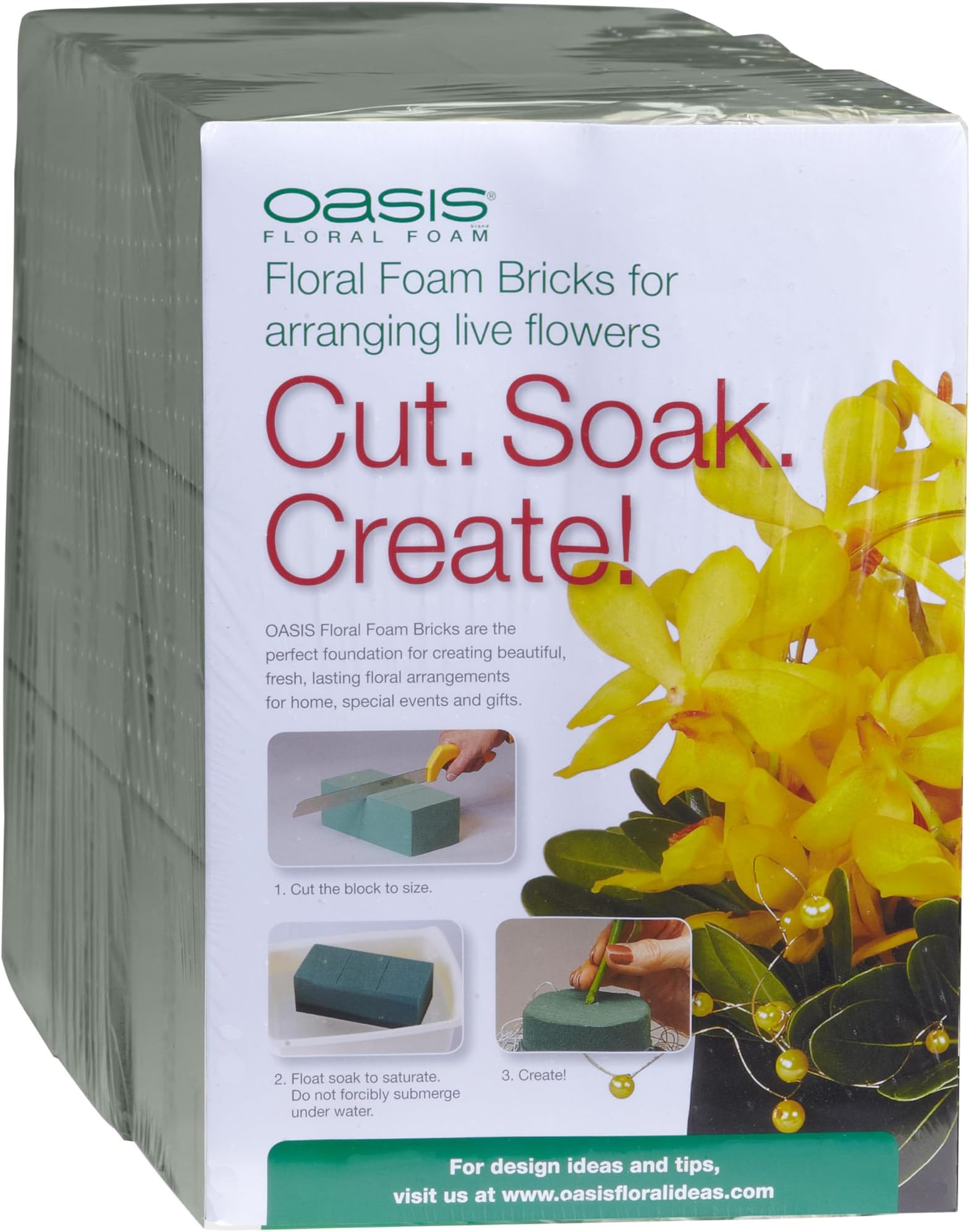Oasis Green Floral Foam, 6 Pack, Small, Adult, Indoor, No Batteries Required