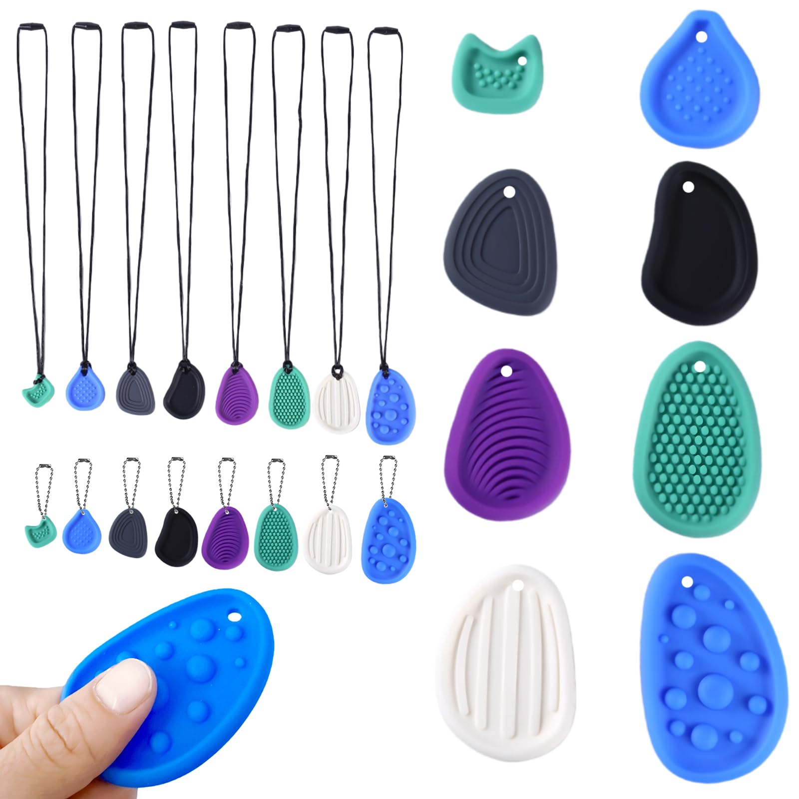 Echehi Juguetes Sensoriales 8 Unidades, Juguete antiestres para Adultos y Niños, Fidget Toys con 8 Cordones Ajustables, Alivio Ansiedad y Estrés para Concentración, TDAH, Autismo