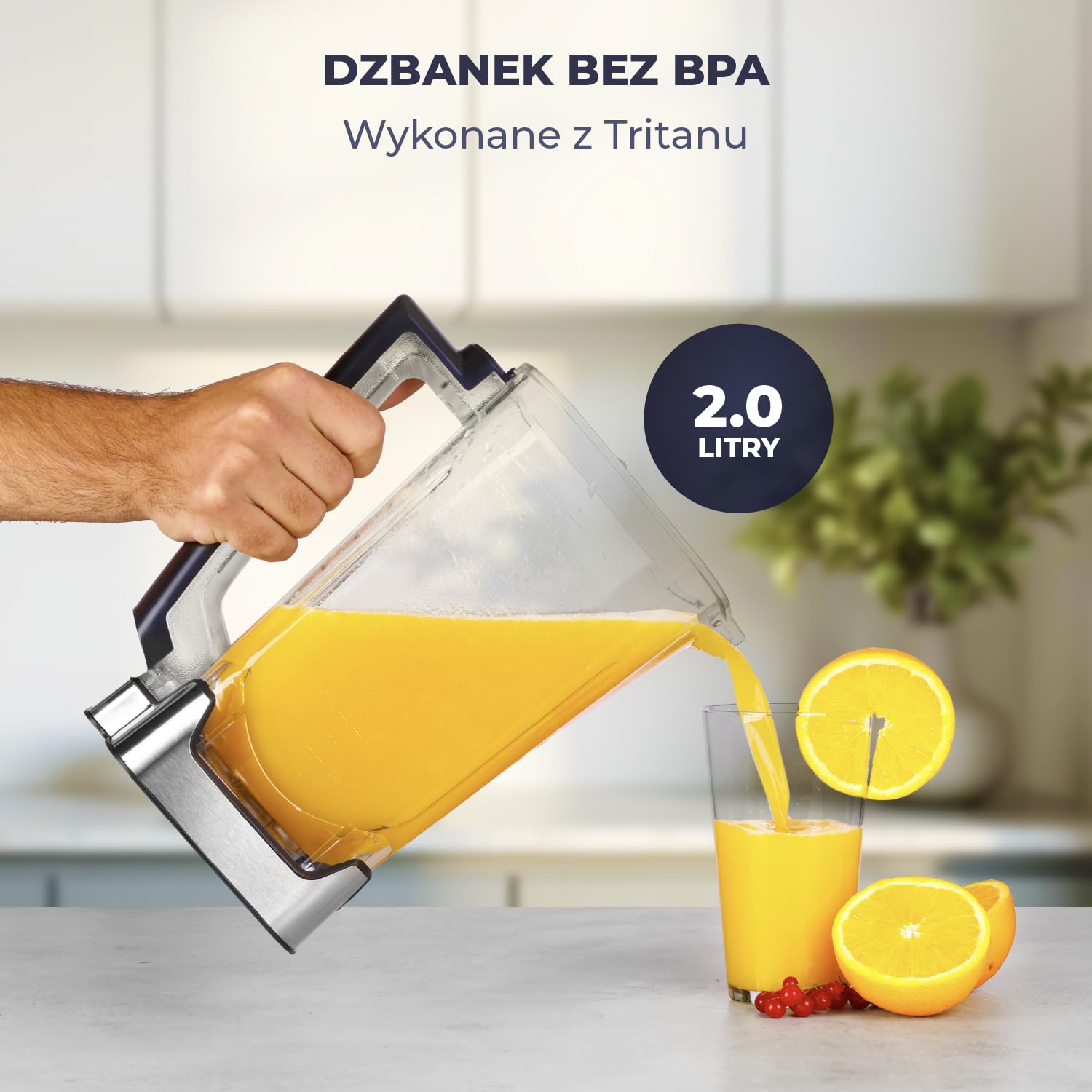 Blender – 2000W – Mocny Mikser – 2 Litry – Blender do Smoothie z 8 Prędkościami i 4 Programami – Mikser do Kruszenia Lodu