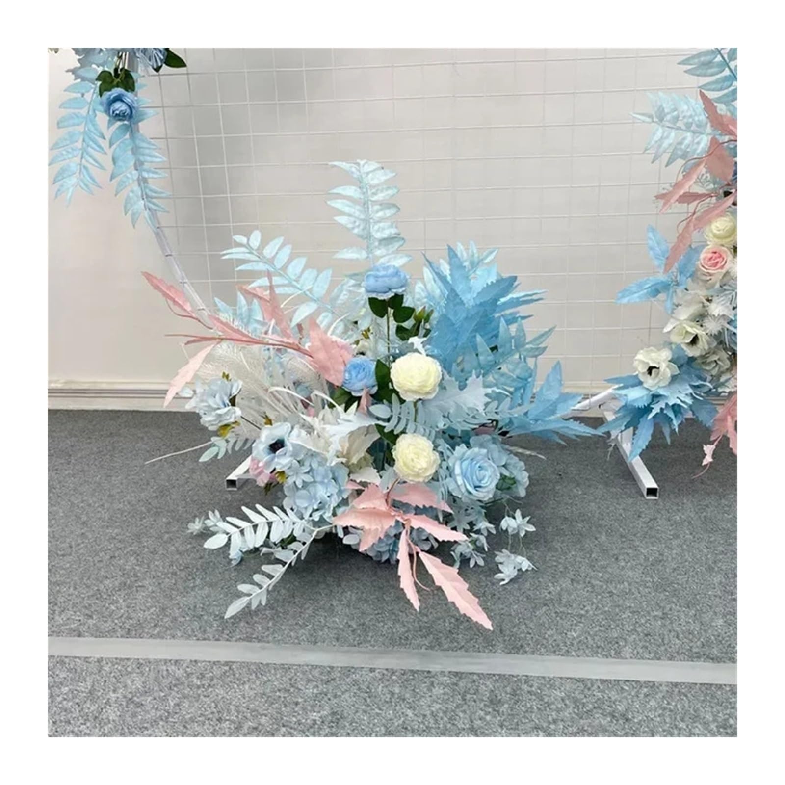EKalgretrA Flower Arch Wedding Flower Simulation Artificia Silk Flowers Arch Round Pavilion Art Window Decoration Props(Color6 S)