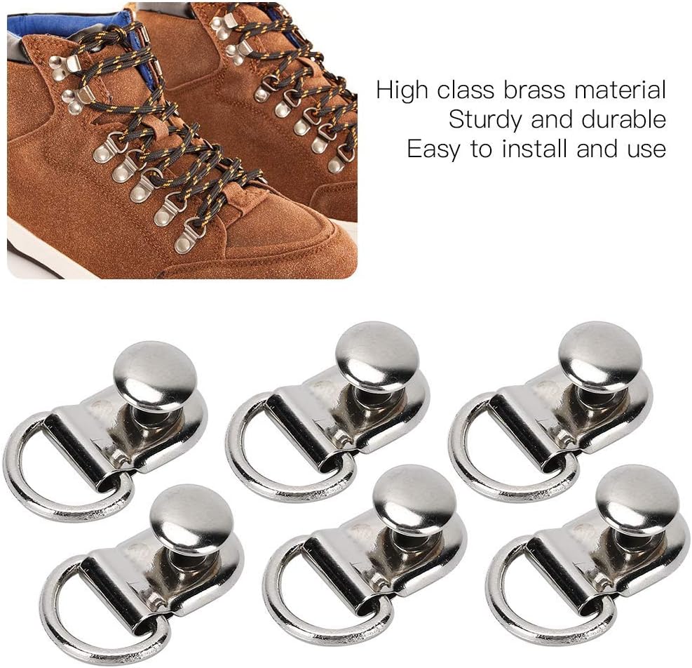 100 Sets Shoe Boot Lace Hooks, Shoe Boot Buckle Shoelace Hook D?Ring Eyelet Buckle Brass Shoe Boot Lace Hooks Fitting with