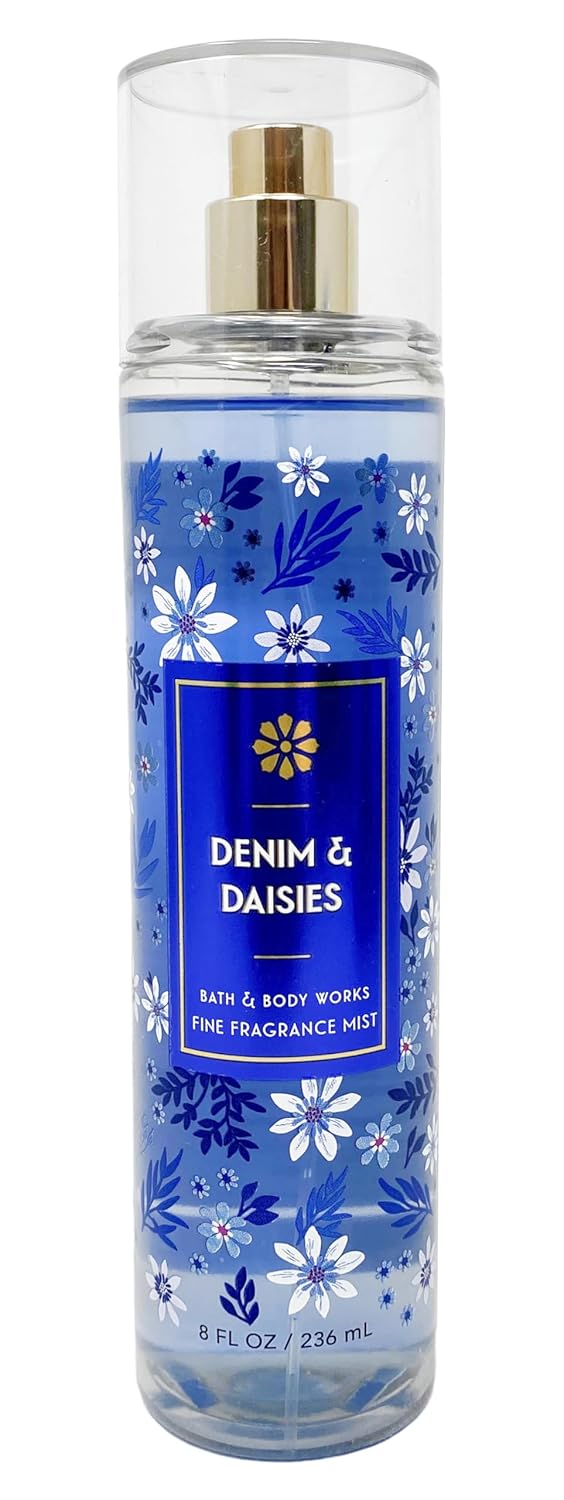 Bath & Body Works Denim & Daises - Trio Gift Set - Fine Fragrance Mist, Body Cream and Shower Gel with Aloe Vera Soap., blue - Image 2