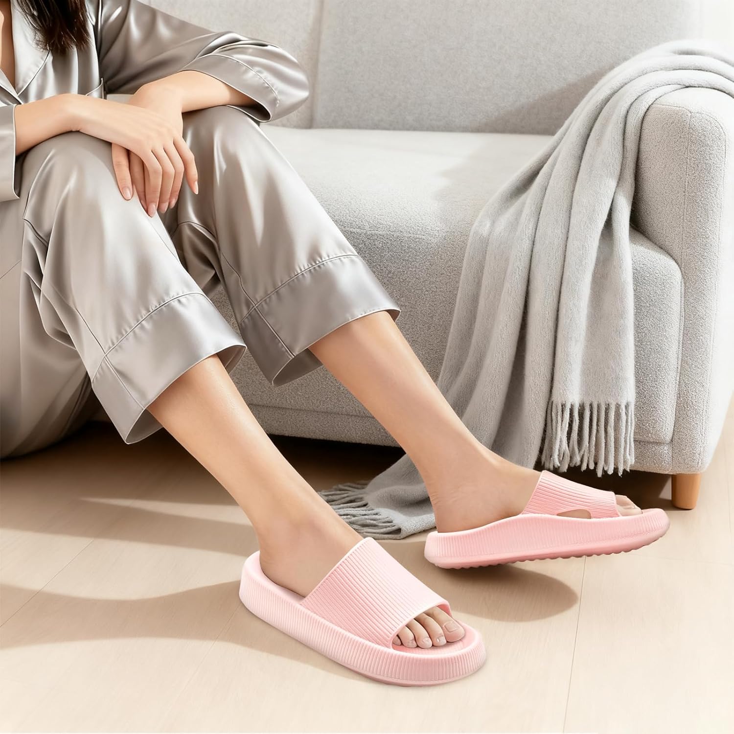 rosyclo Orthopedic Sandals for Women and Men, Arch Support Cloud Recovery Slides Orthotic Pain Relief Pillow Soft Lightweight Cozy Thick Sole Slip On Plantar Fasciitis Slippers - Image 2