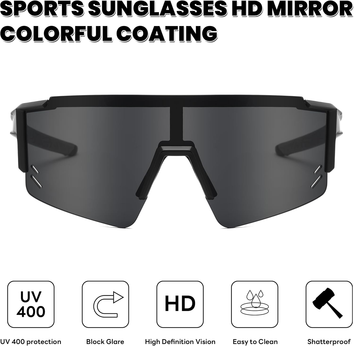 FEISEDY Kids Sunglasses Youth Baseball Sun Glasses, UV400 Sports Teens Cycling Shades for Boys Girls Age 8-16 B0048