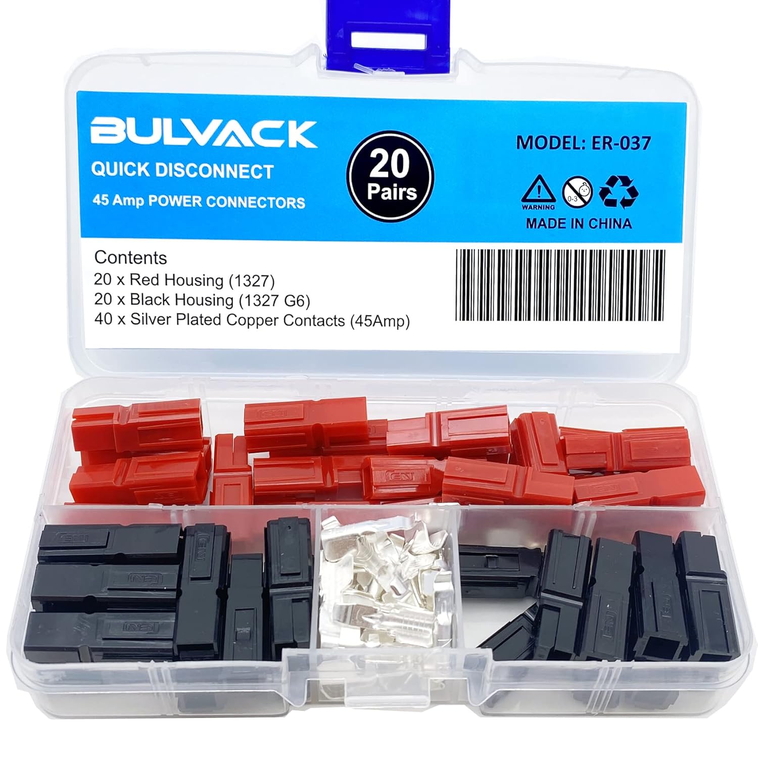 BULVACK 20 Pair 45AMP Quick Disconnect Power Terminals Connectors, Red
