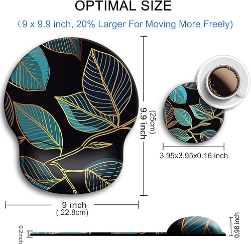 Miniatura 4 de Alfombrilla ergonómica para mouse con reposamuñecas, reposamuñecas de gel grande, con posavasos antideslizante y alivio del dolor para computadora,