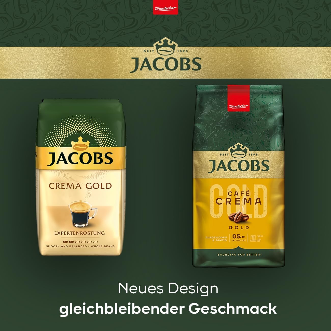 Jacobs Expertenröstung Crema Intenso, grano de café, 2 x 1 kg (2 Paquetes)
