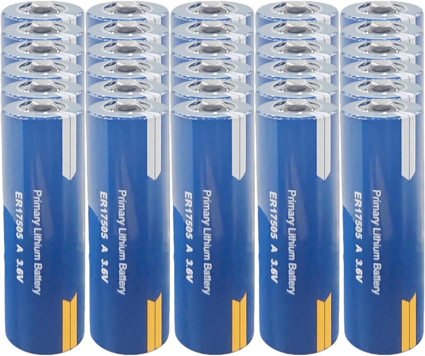 XXSTAR 30 Pack ER17505 3.6V A Size Lithium Battery 3600mAh PLC Industrial Control Battery for Smart Water Meters Flow Meters Non Rechargeable