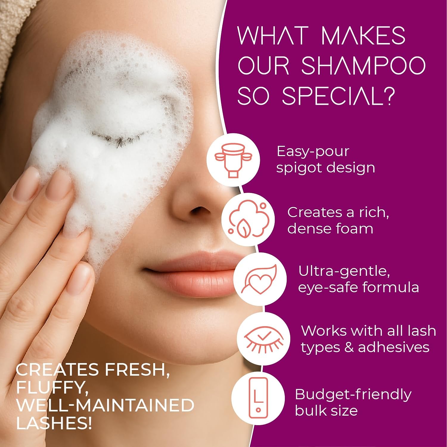 Professional Lash Shampoo for Extensions - 4 Litres Eco-Refill Bulk + 50 Aftercare Cards - Salon-Grade Eyelash Cleanser, Oil-Free, Fragrance-Free, Made in the USA – Lash Wash Concentrate