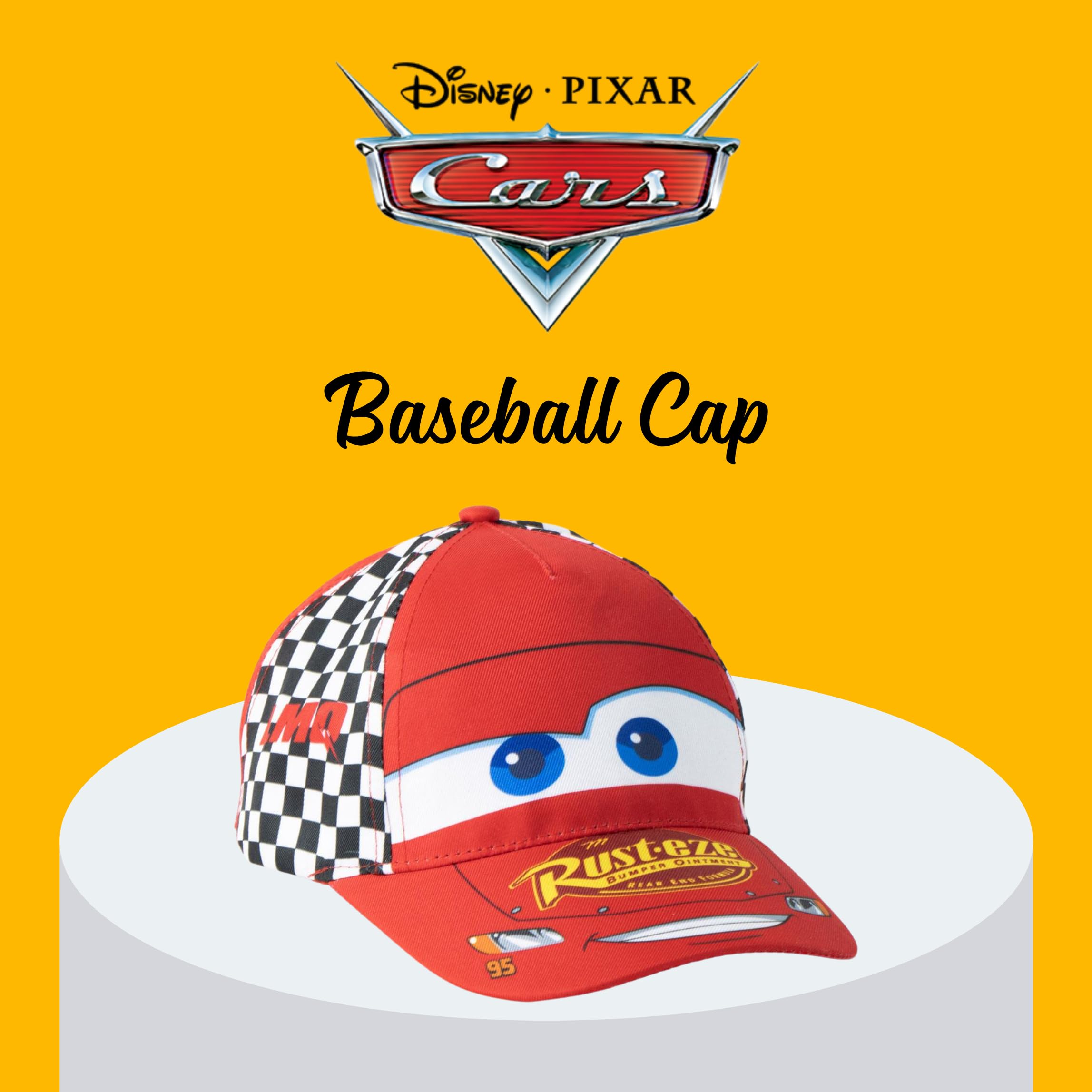 Disney Pixar Cars Lightning Mcqueen Gorra de Béisbol para Niños, Gorra de Verano Infantil