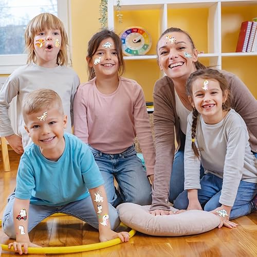 Miniatura 3 de Más de 160 tatuajes de dinosaurios con purpurina temporales para fiestas de niños  Dibujos animados impermeables que brillan en la oscuridad