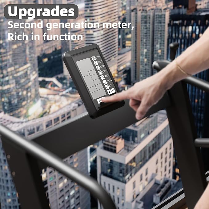 Caminadora Plegable Manual Curva con Pantalla LCD para Casa y Oficina - Negro miniatura 3