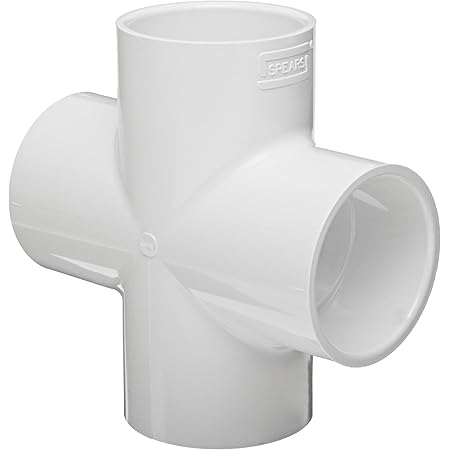 Schedule 40 PVC Cross Fitting - 4 Inch Slip X Slip X Slip X Slip For Plumbing & Irrigation