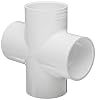 Spears 420 Series PVC Pipe Fitting, Cross, Schedule 40, 3 Socket