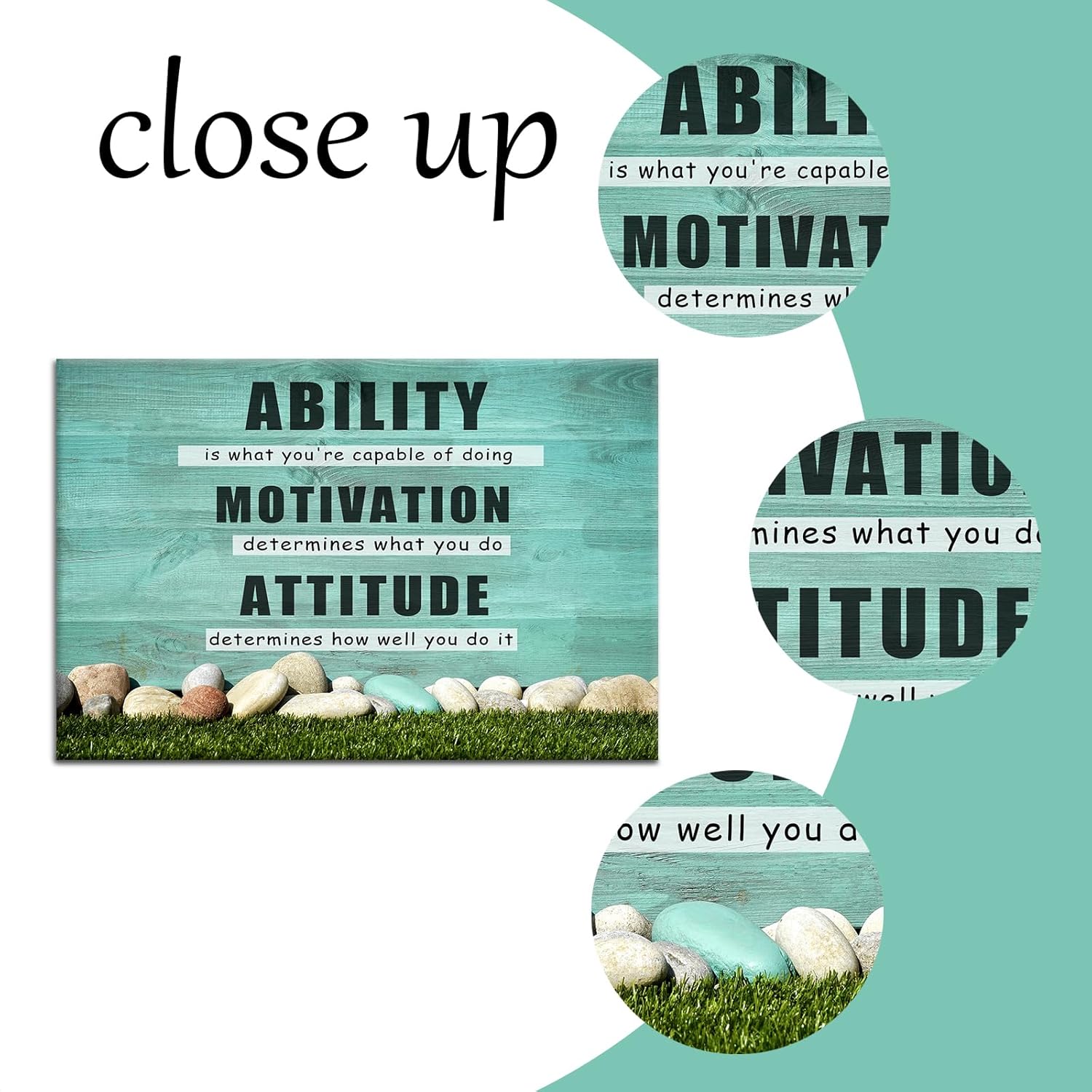 Motivational Wall Decor Inspirational Office Canvas Wall Art Ability Positive Poster Print Artwork for Home Bedroom Bathroom Office Wall Decoration Framed Ready to Hang [18''Wx12''H]